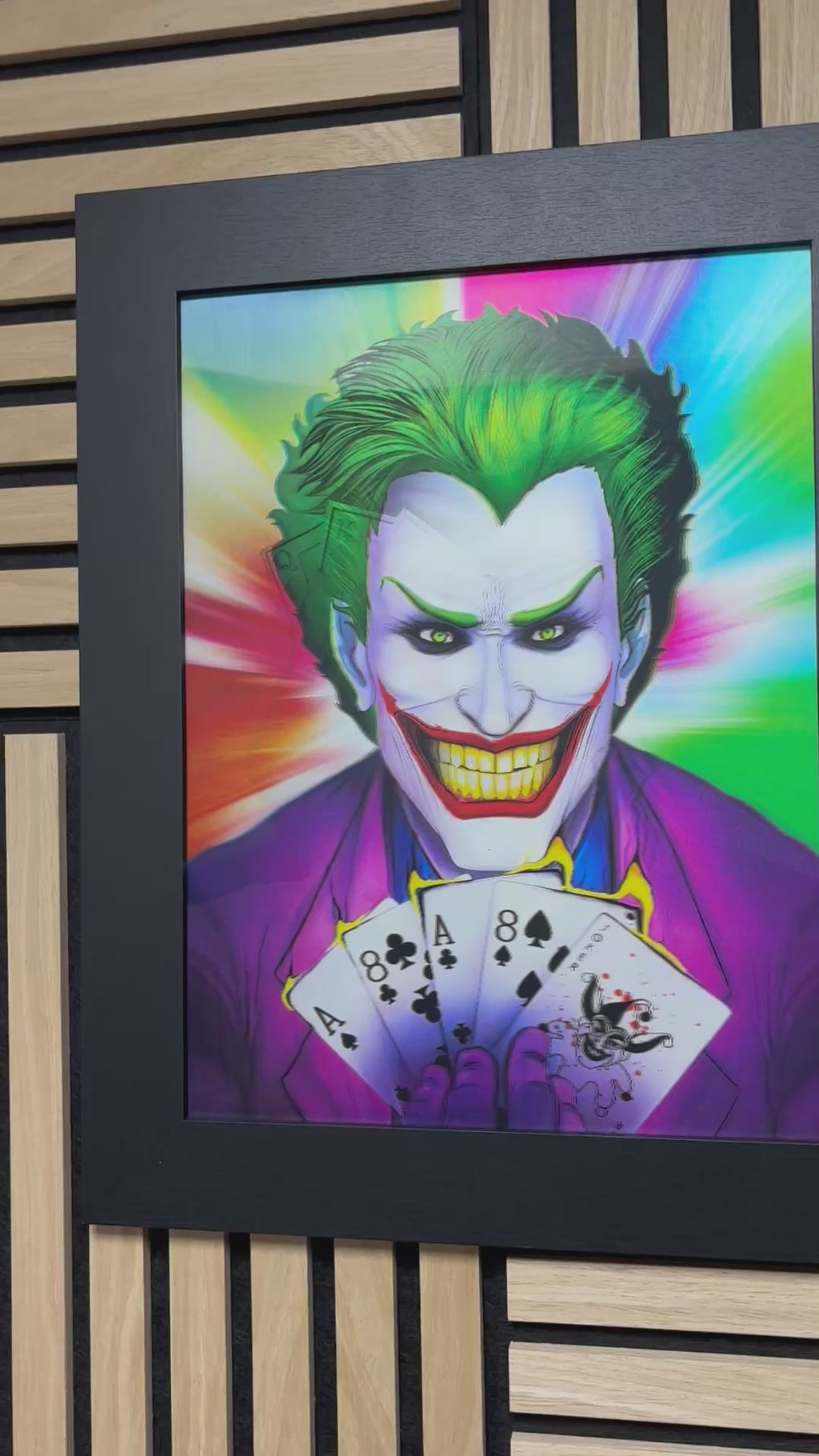 Joker Cards 3D Lenticular Poster Framed 30x40cm