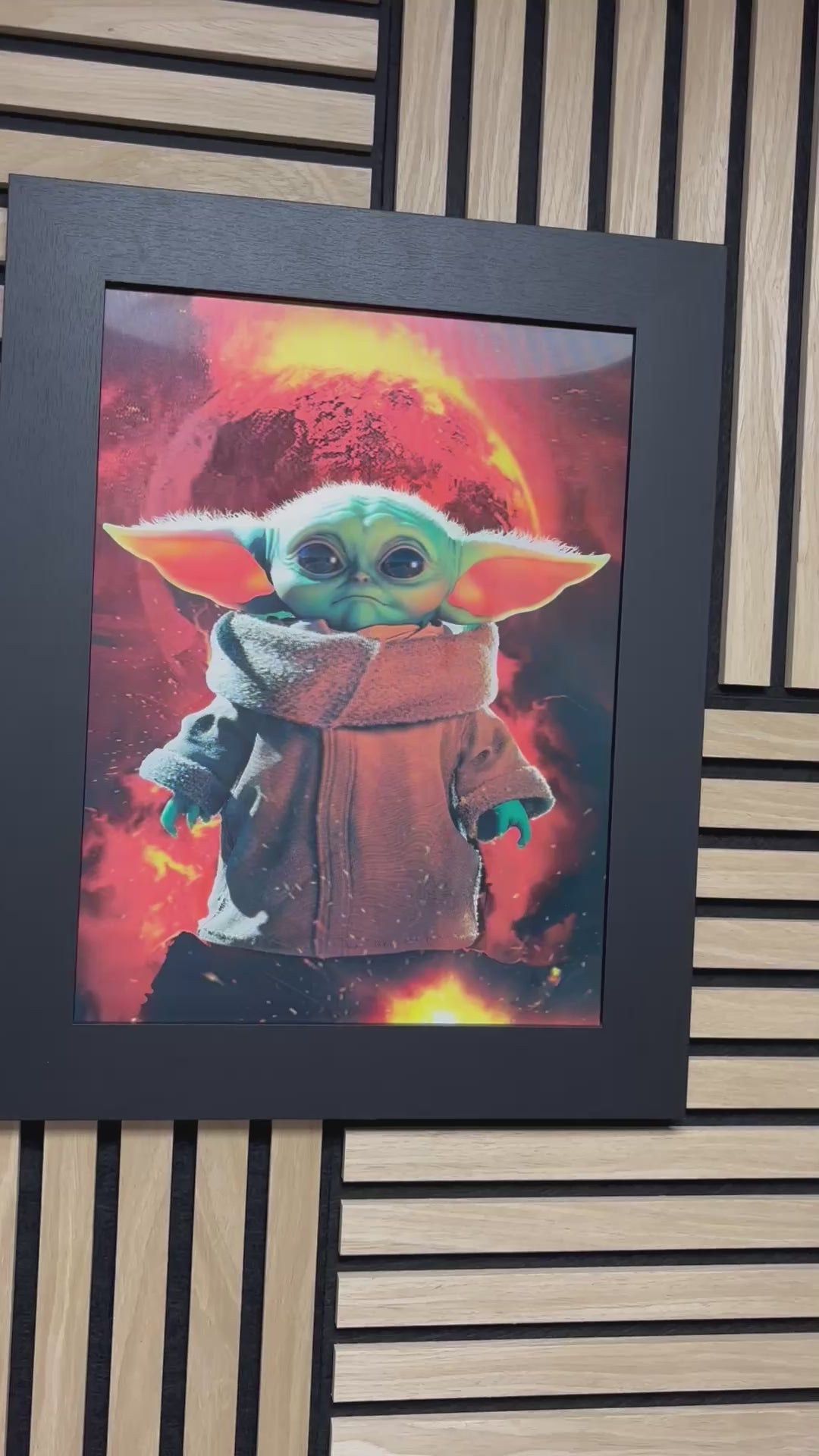 Baby Yoda 3D Lenticular Poster Framed 30x40cm