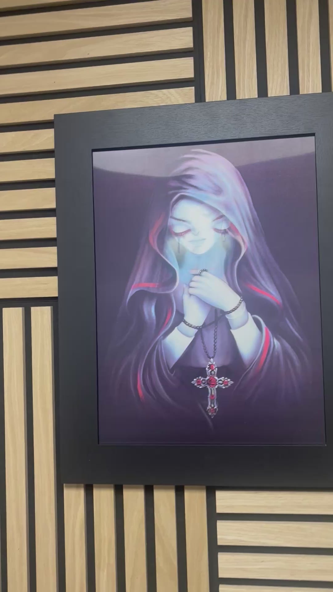 Gothic Nun Horror 3D Lenticular Poster Framed 30x40cm