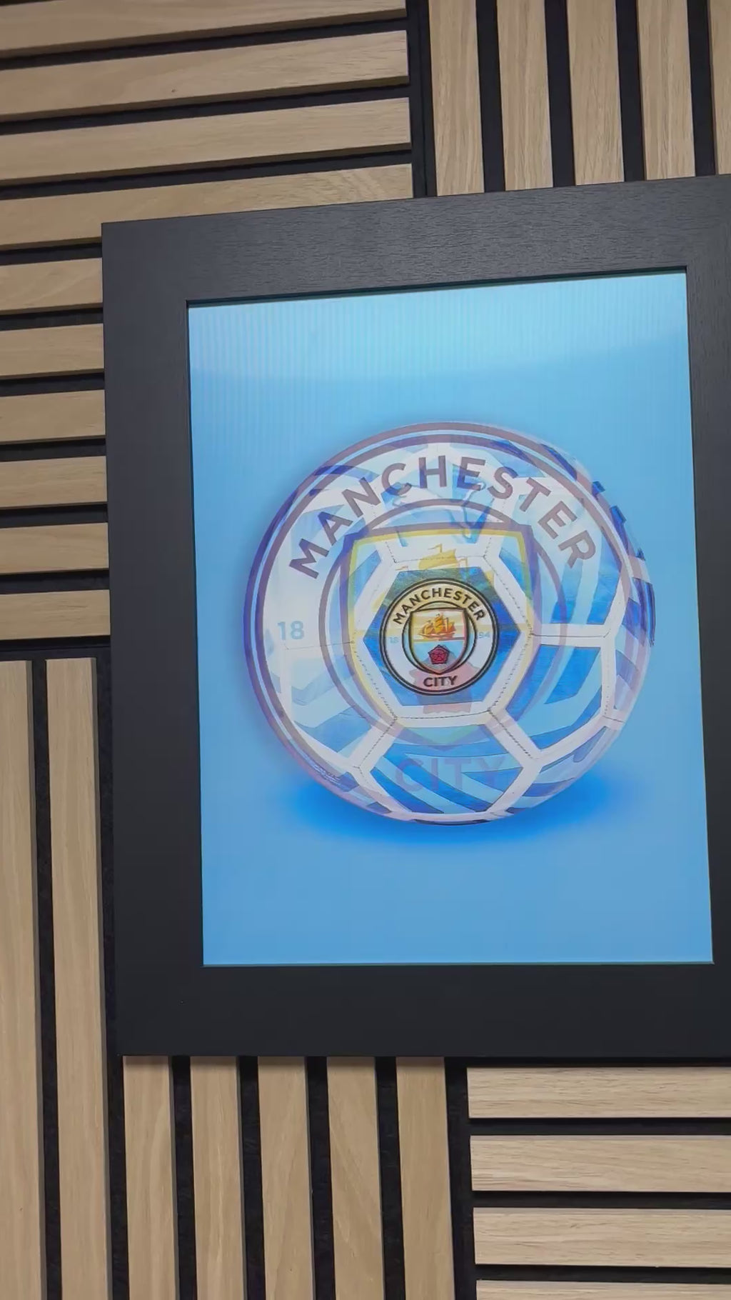 Manchester City 3D Lenticular Poster Framed 30x40cm