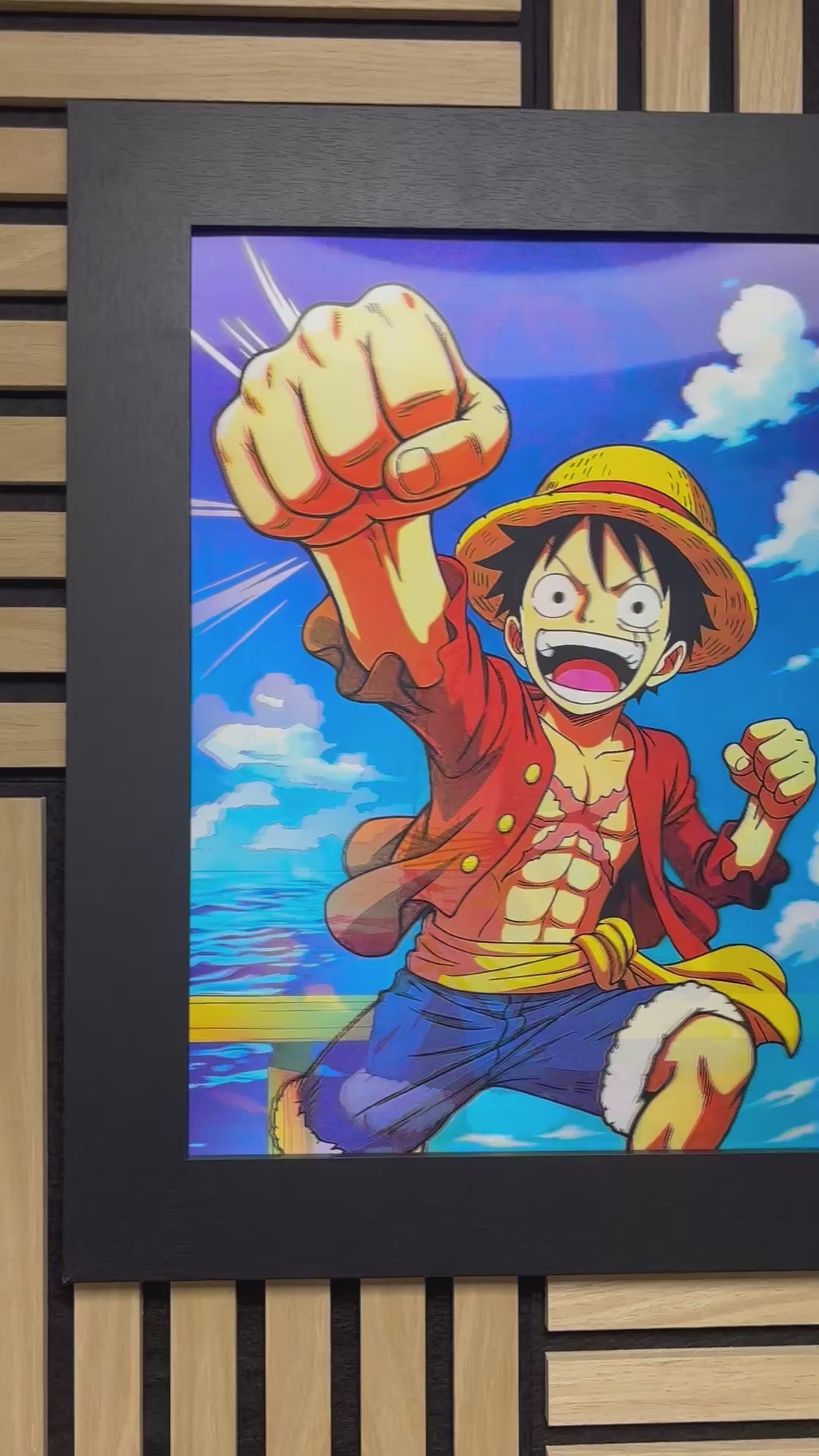 One Piece 3D Lenticular Poster Framed 30x40cm