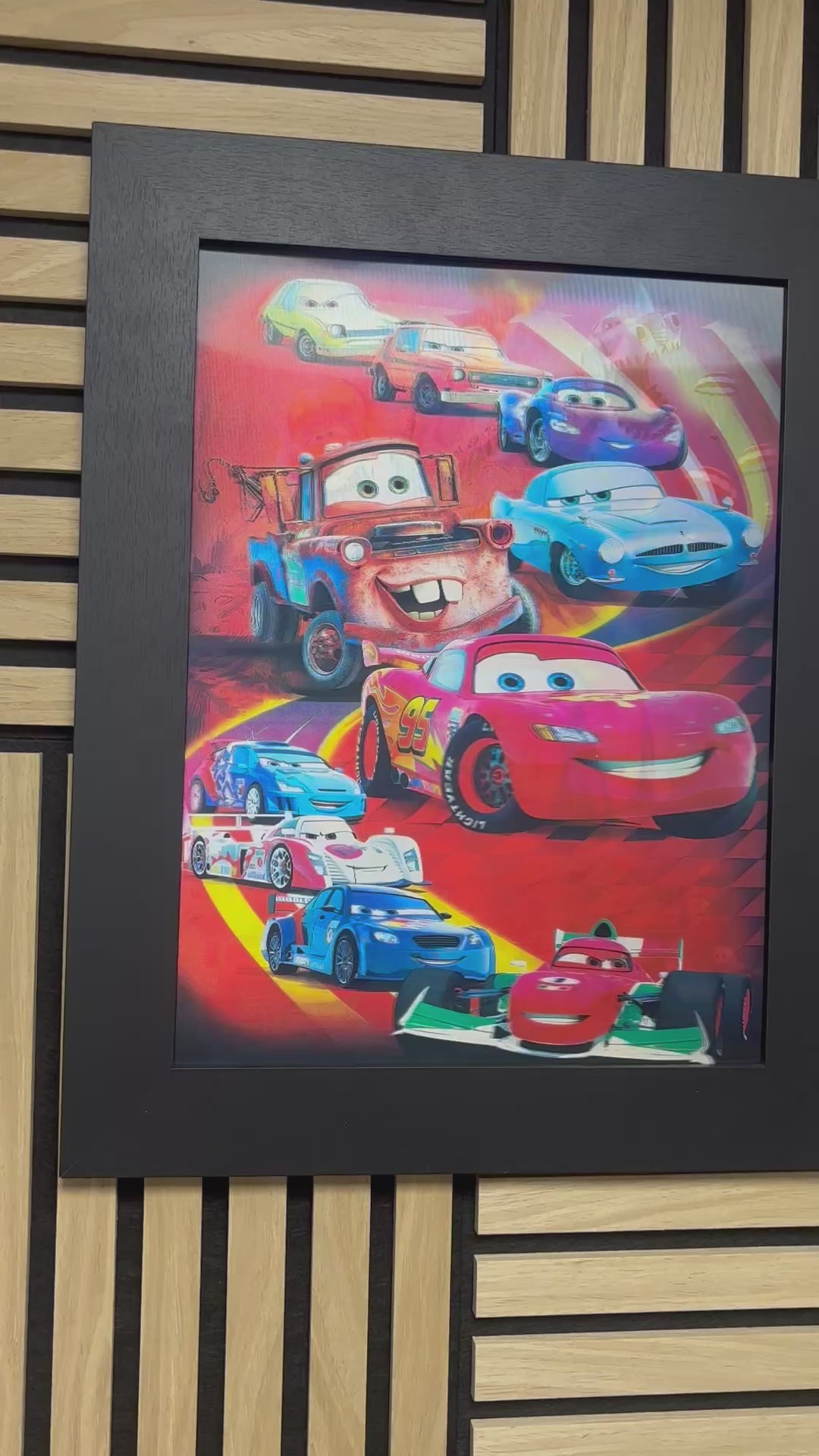 Cars 3D Lenticular Poster Framed 30x40cm