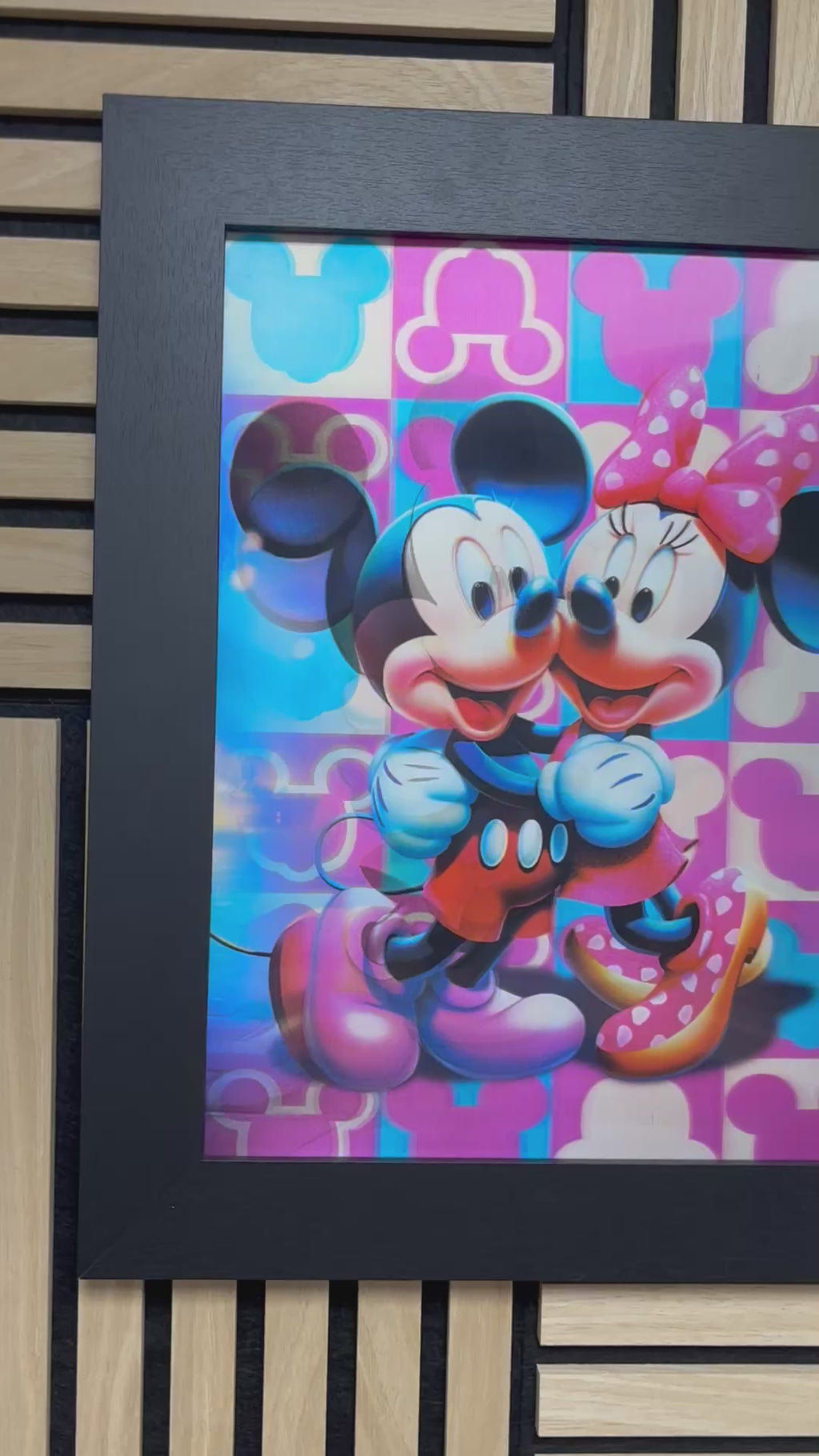 Mickey and Minnie 3D Lenticular Poster Framed 30x40cm