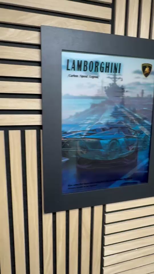 Lamborghini 3D Lenticular Poster Framed 30x40cm