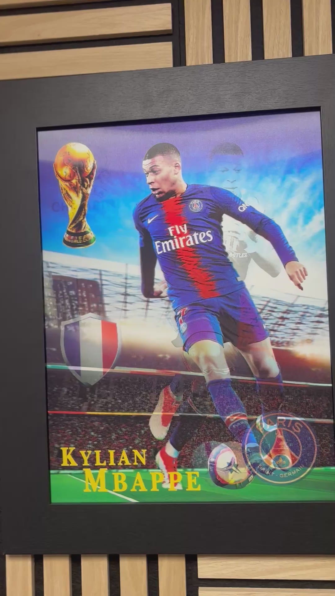 Mbappe 3D Lenticular Poster Framed 30x40cm