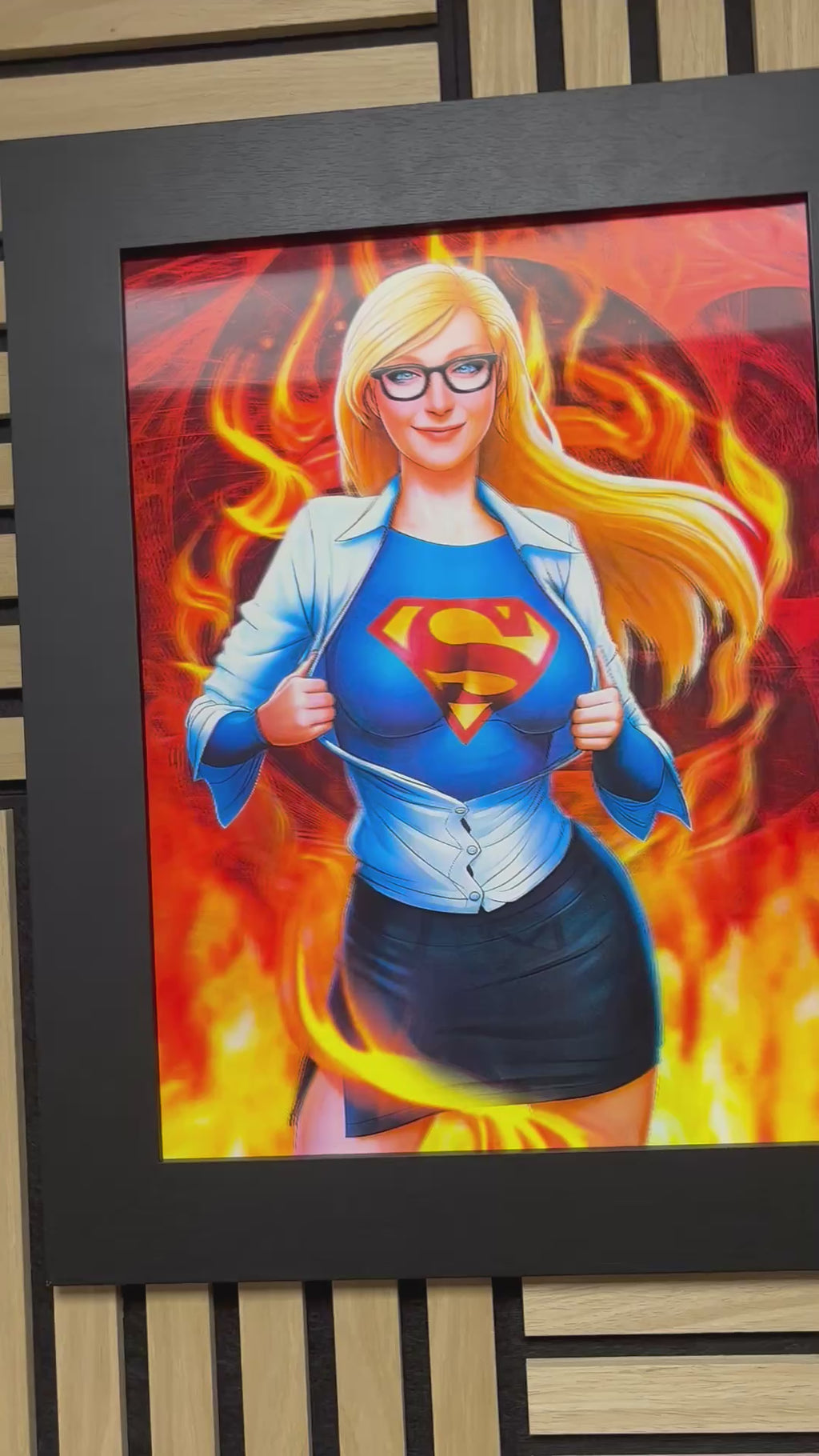 Superwoman 3D Lenticular Poster Framed 30x40cm