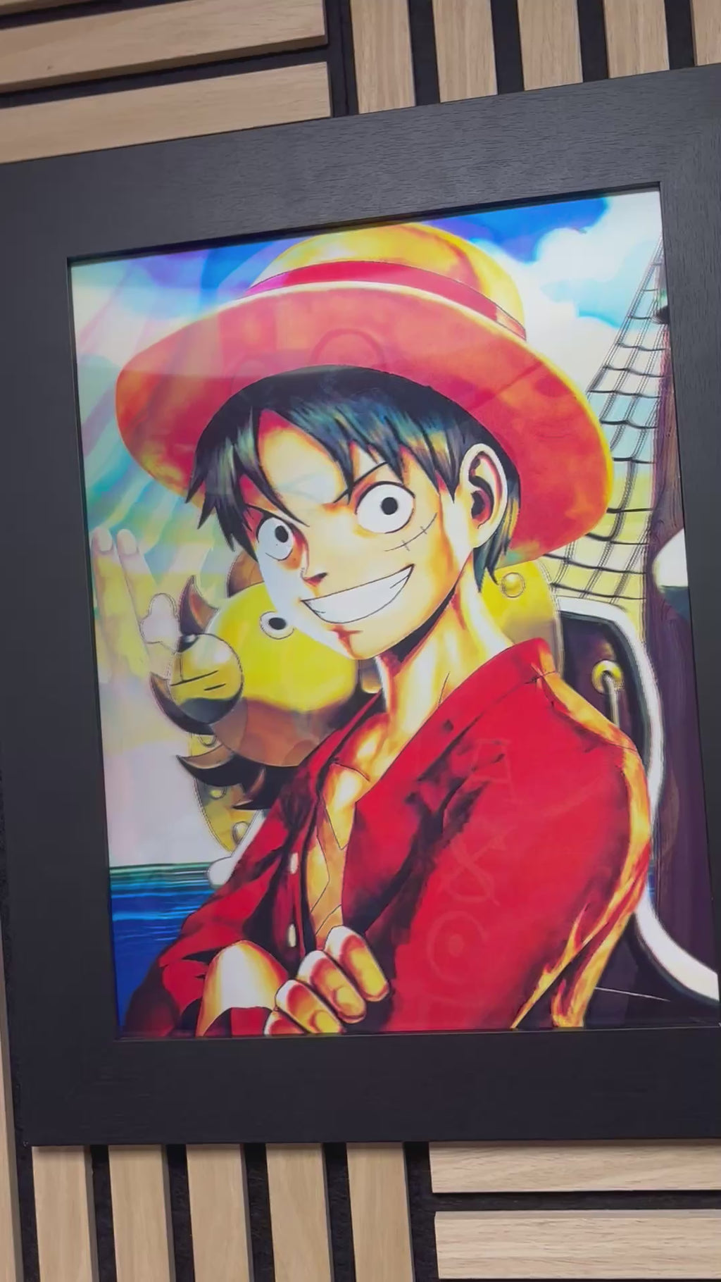 One Piece 3D Lenticular Poster Framed 30x40cm