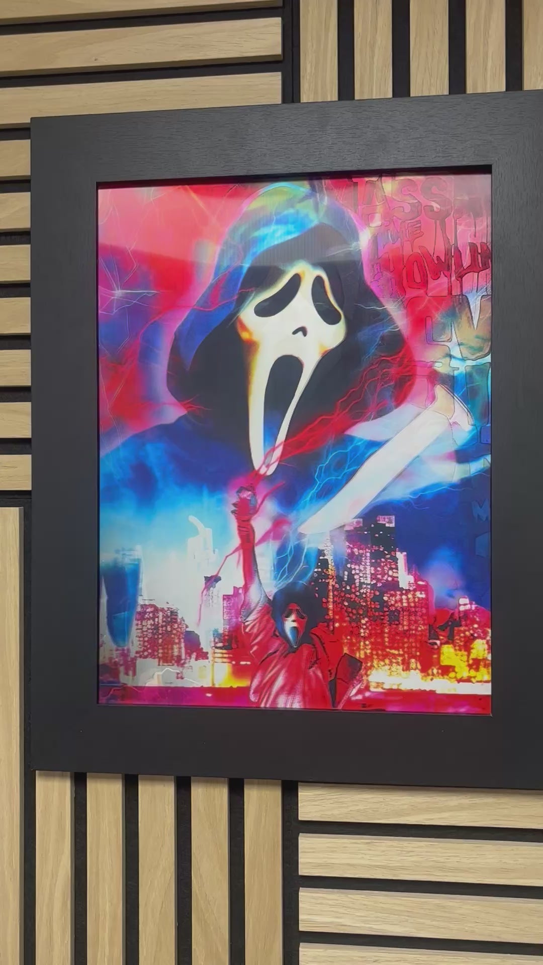 Scream 3D Lenticular Poster Framed 30x40cm