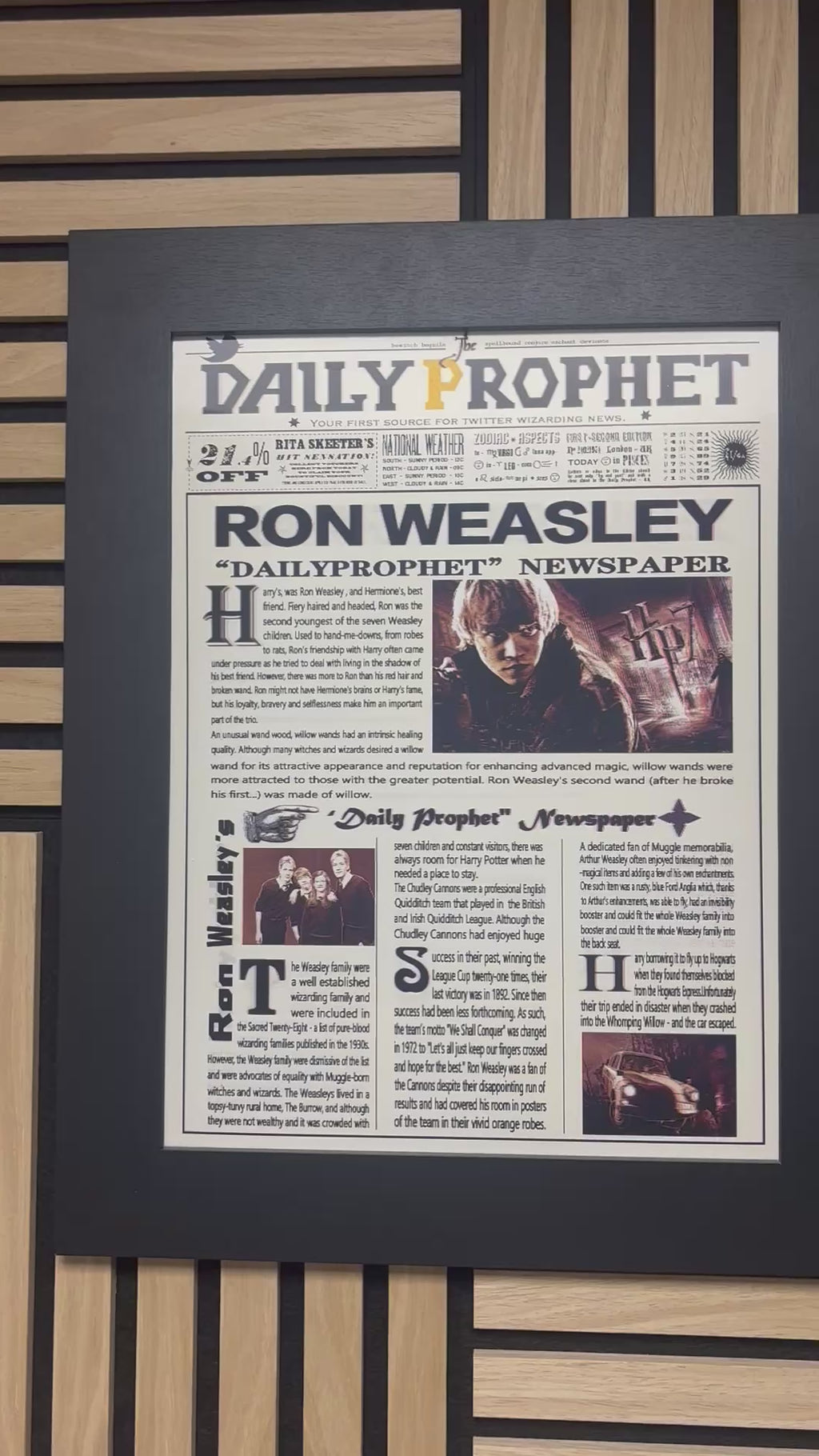 Harry Potter Newspaper 3D Lenticular Poster 30x40cm