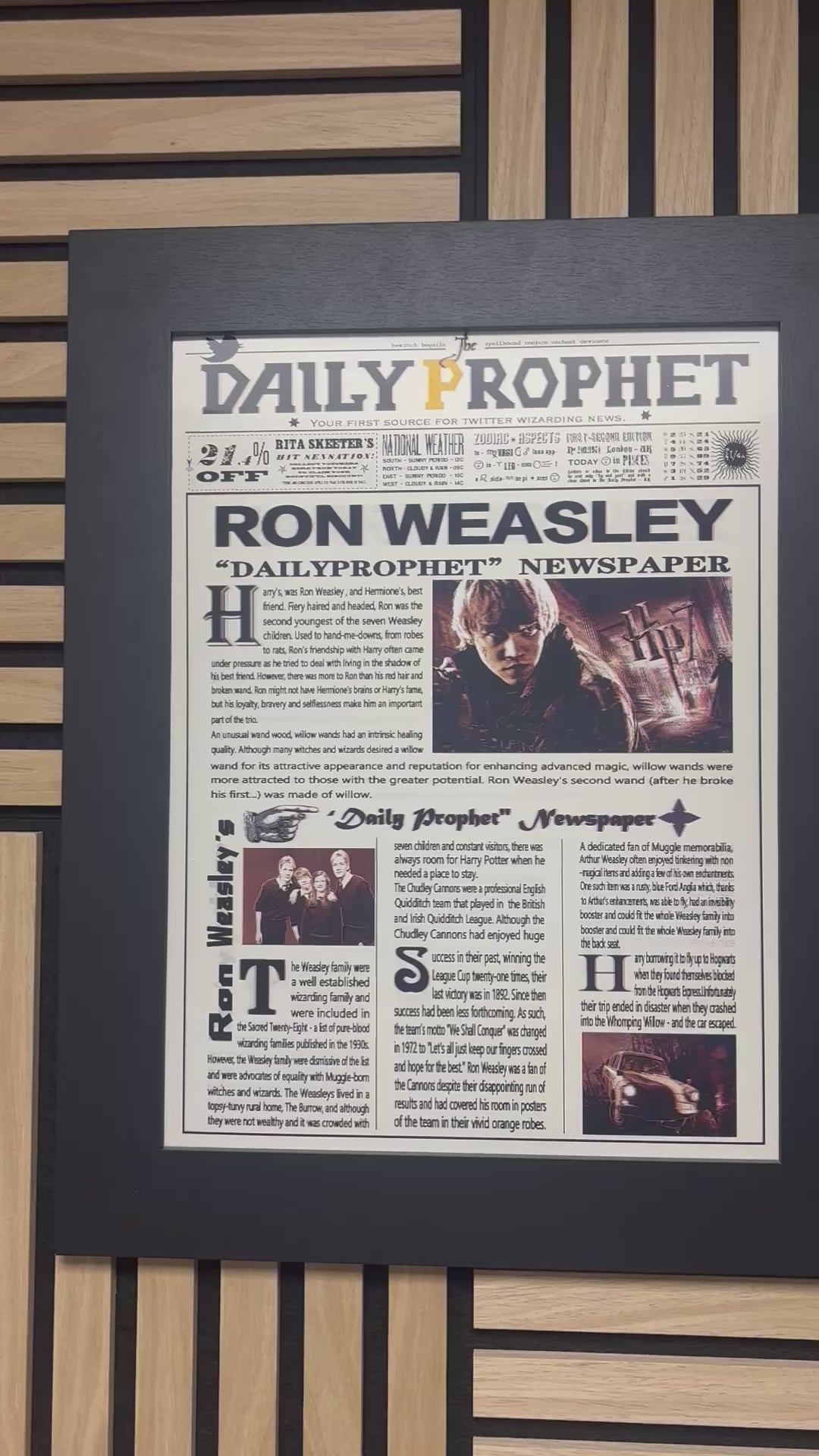 Harry Potter Newspaper 3D Lenticular Poster 30x40cm