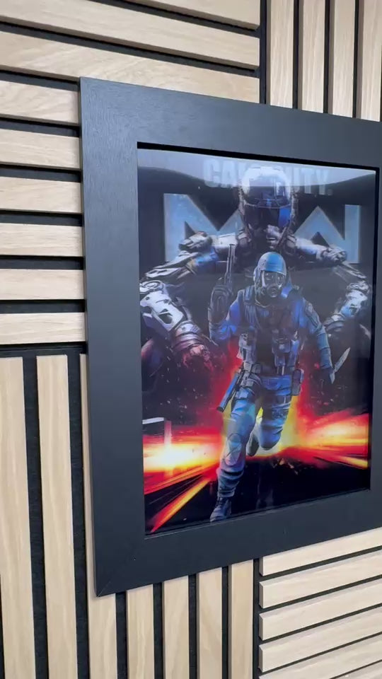 Modern Warfare 3D Lenticular Poster Framed 30x40cm