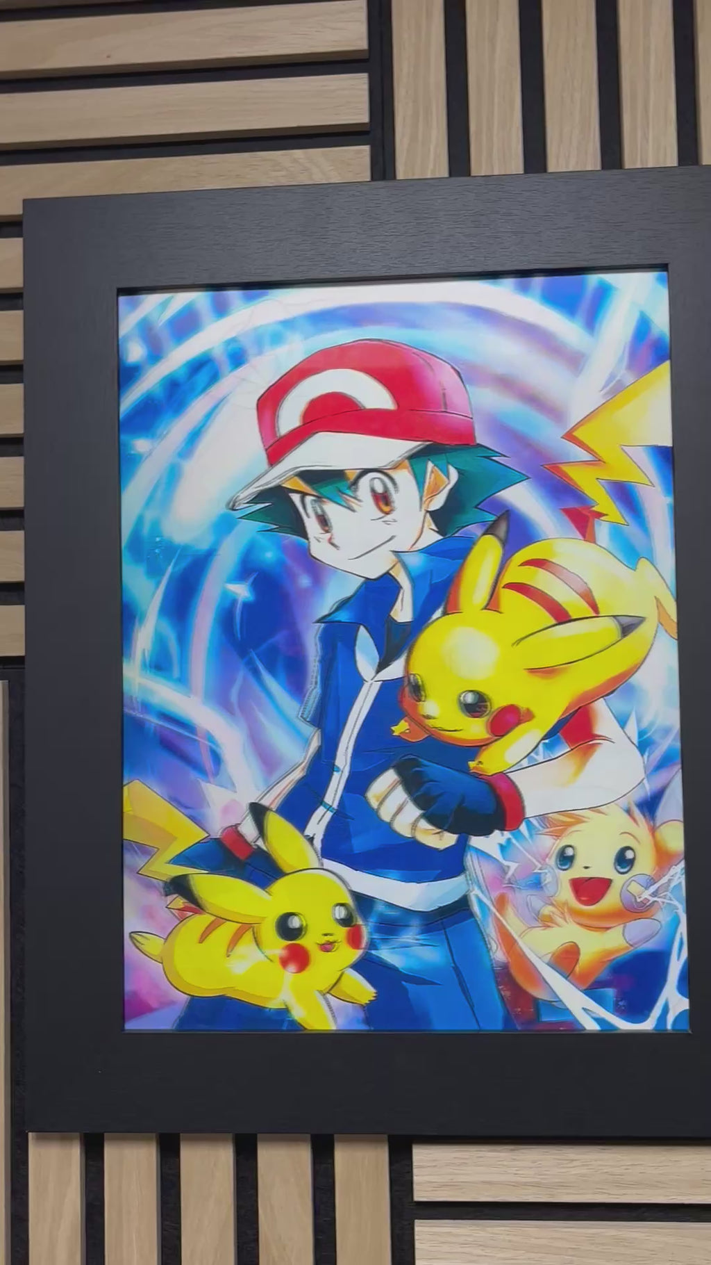 Pokemon 3D Lenticular Poster Framed 30x40cm