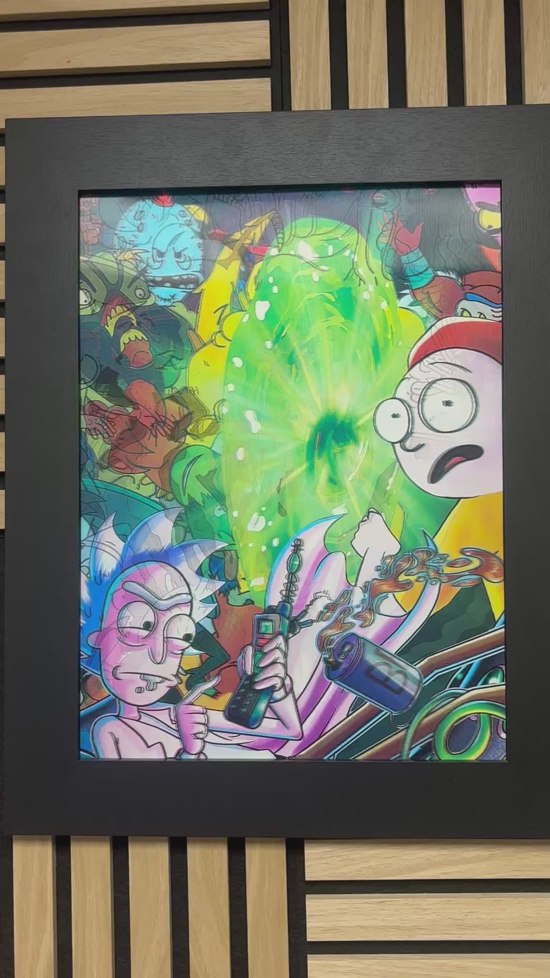 Rick and Morty 3D Lenticular Poster Framed 30x40cm