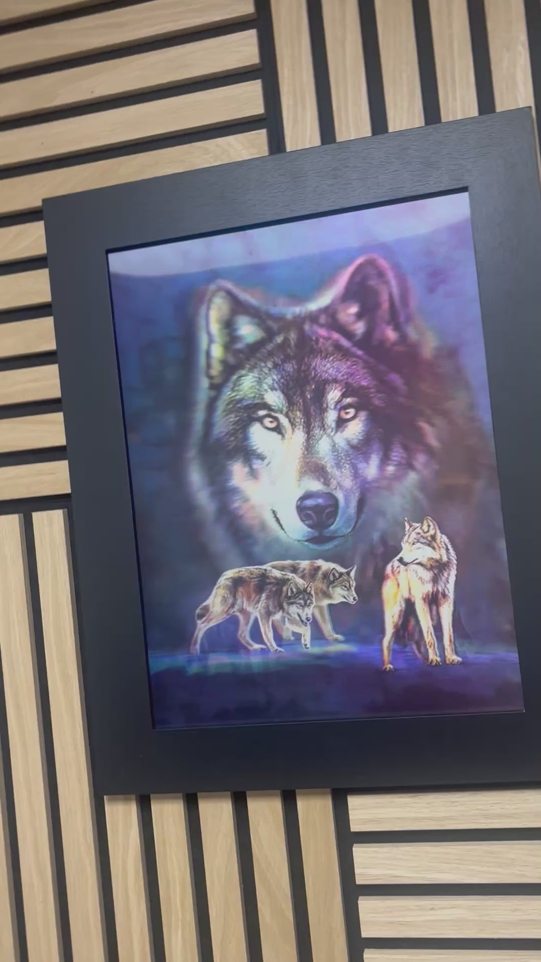 Wolf 3D Lenticular Poster Framed 30x40cm