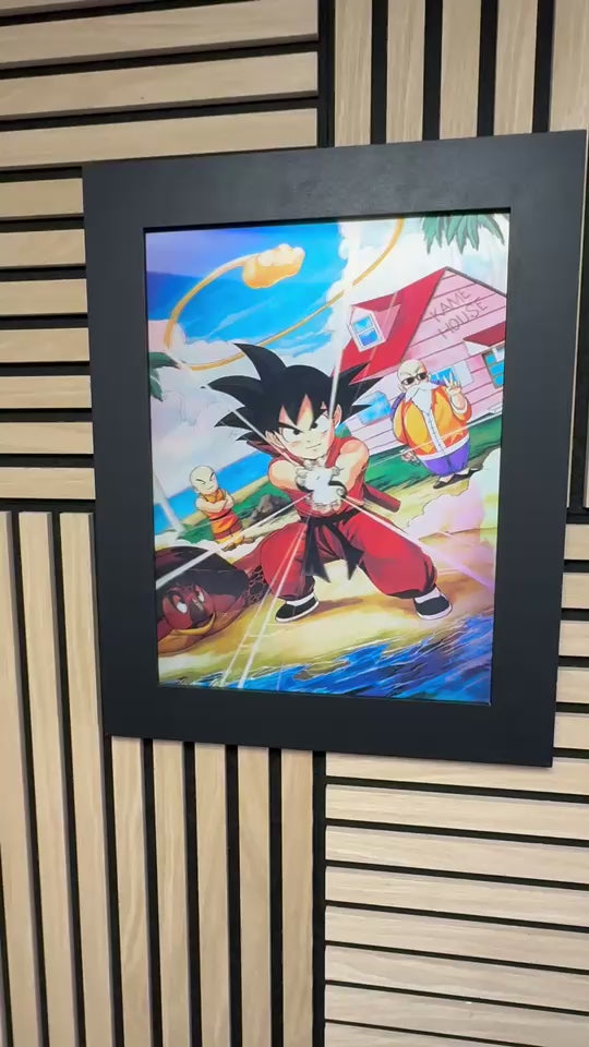 Kid Goku Dragon Ball 3D Lenticular Poster Framed 30x40cm