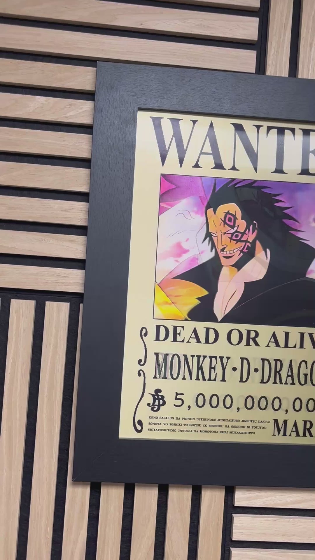 Anime Wanted 3D Lenticular Poster Framed 30x40cm