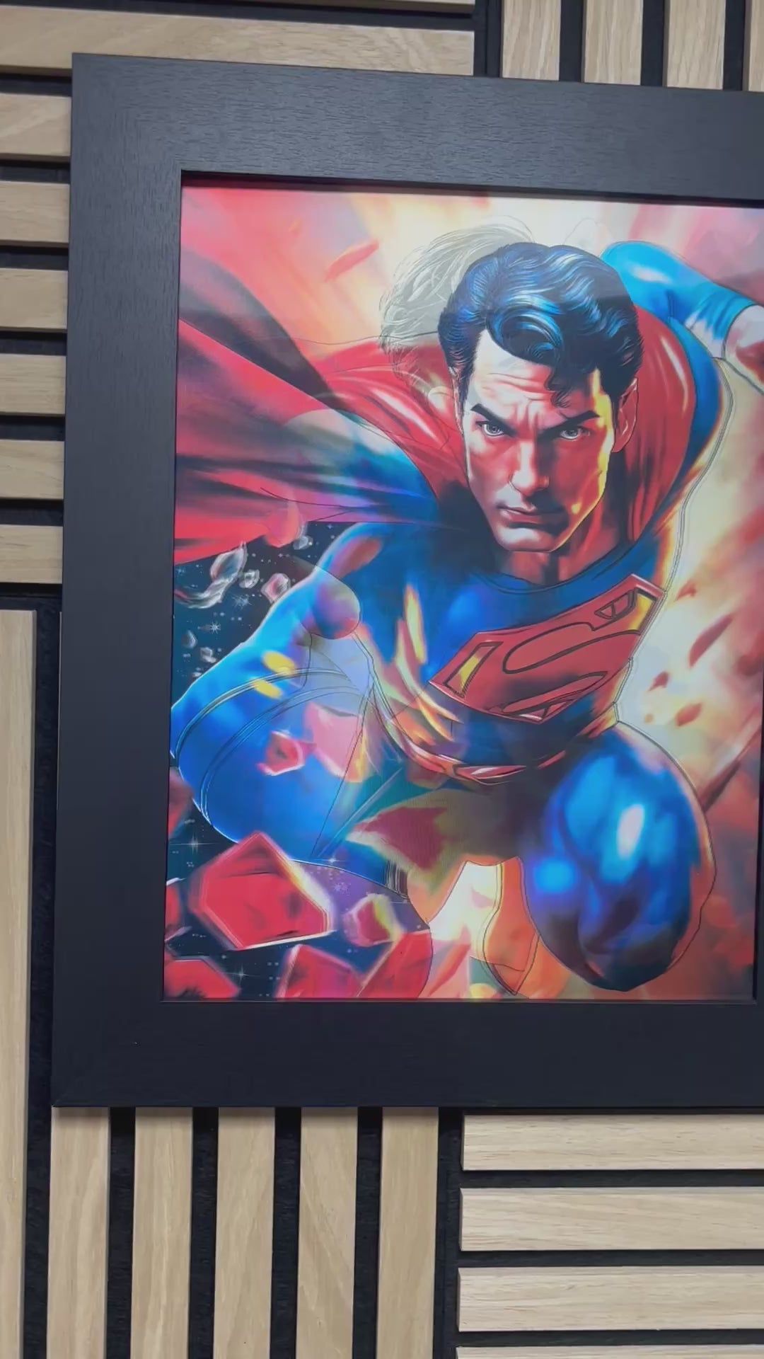 Superman 3D Lenticular Poster Framed 30x40cm