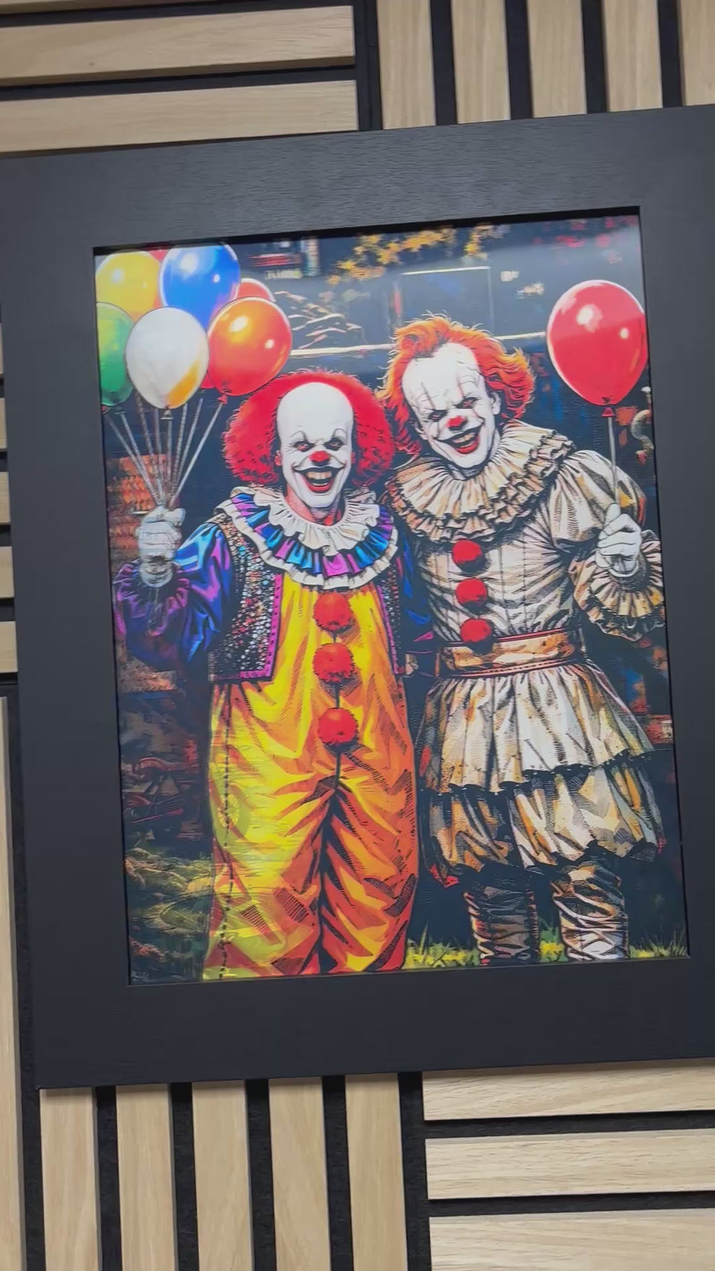 Clown 3D Lenticular Poster Framed 30x40cm
