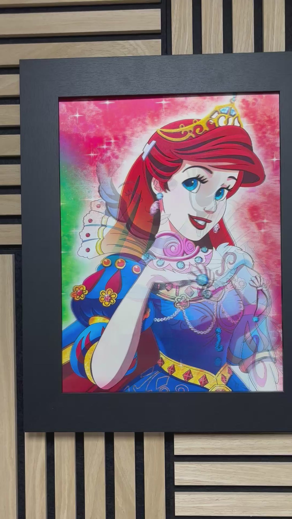 Princess 3D Lenticular Poster Framed 30x40cm