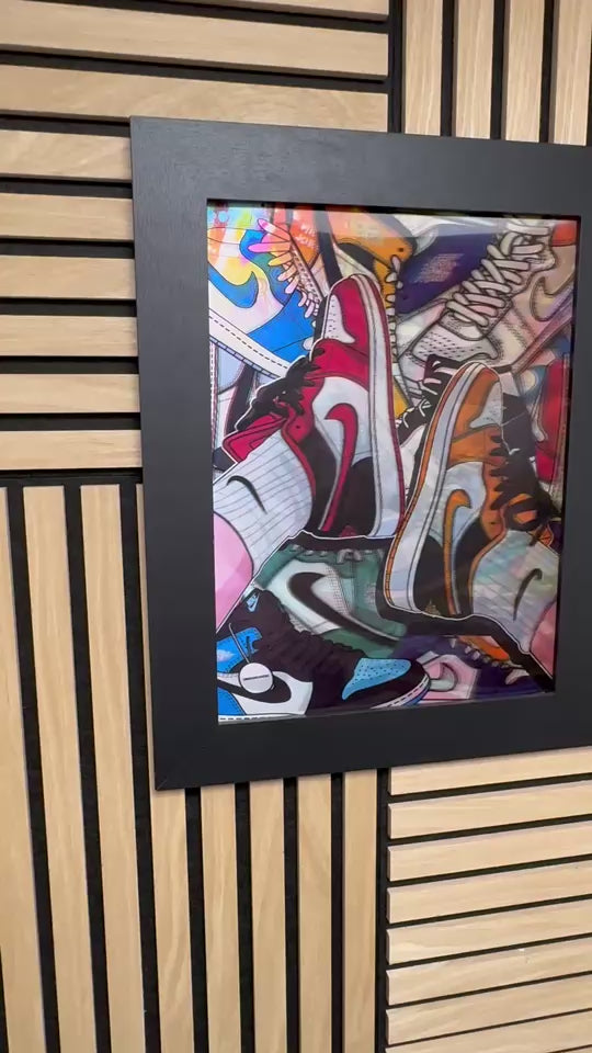 Nike Trainers 3D Lenticular Poster Framed 30x40cm