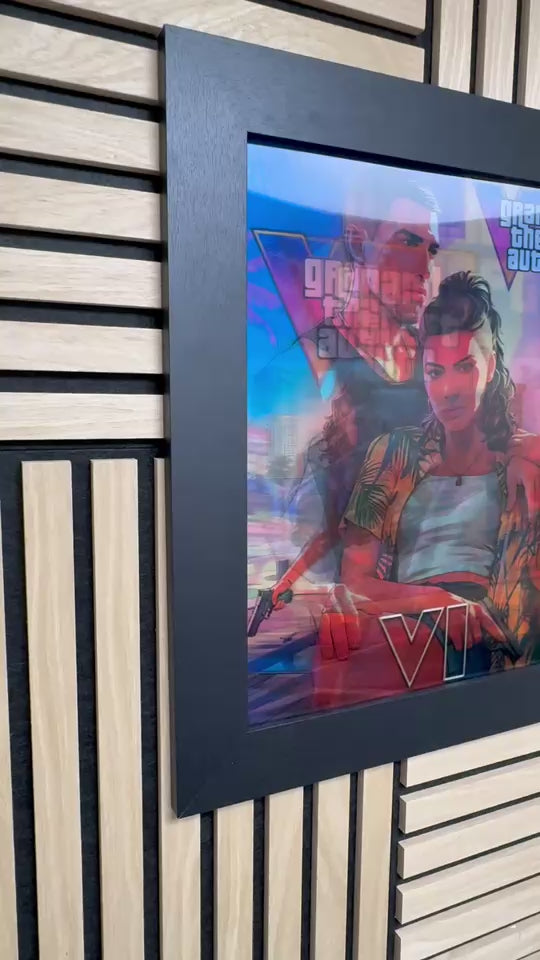 GTA 6 3D Lenticular Poster Framed 30x40cm