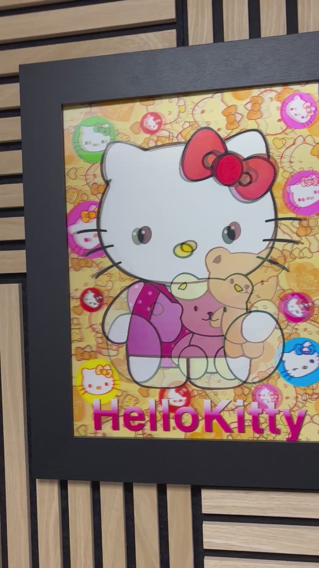 Hello Kitty 3D Lenticular Poster Framed 30x40cm
