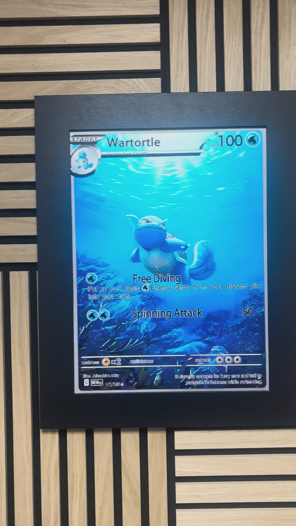 Wartortle Squirtle Blastoise 3D Lenticular Poster Framed 30x40cm