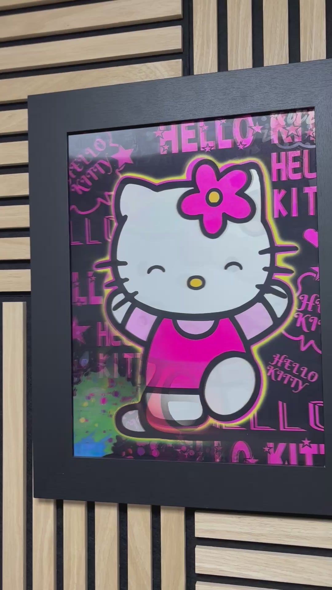 Hello Kitty 3D Lenticular Poster Framed 30x40cm