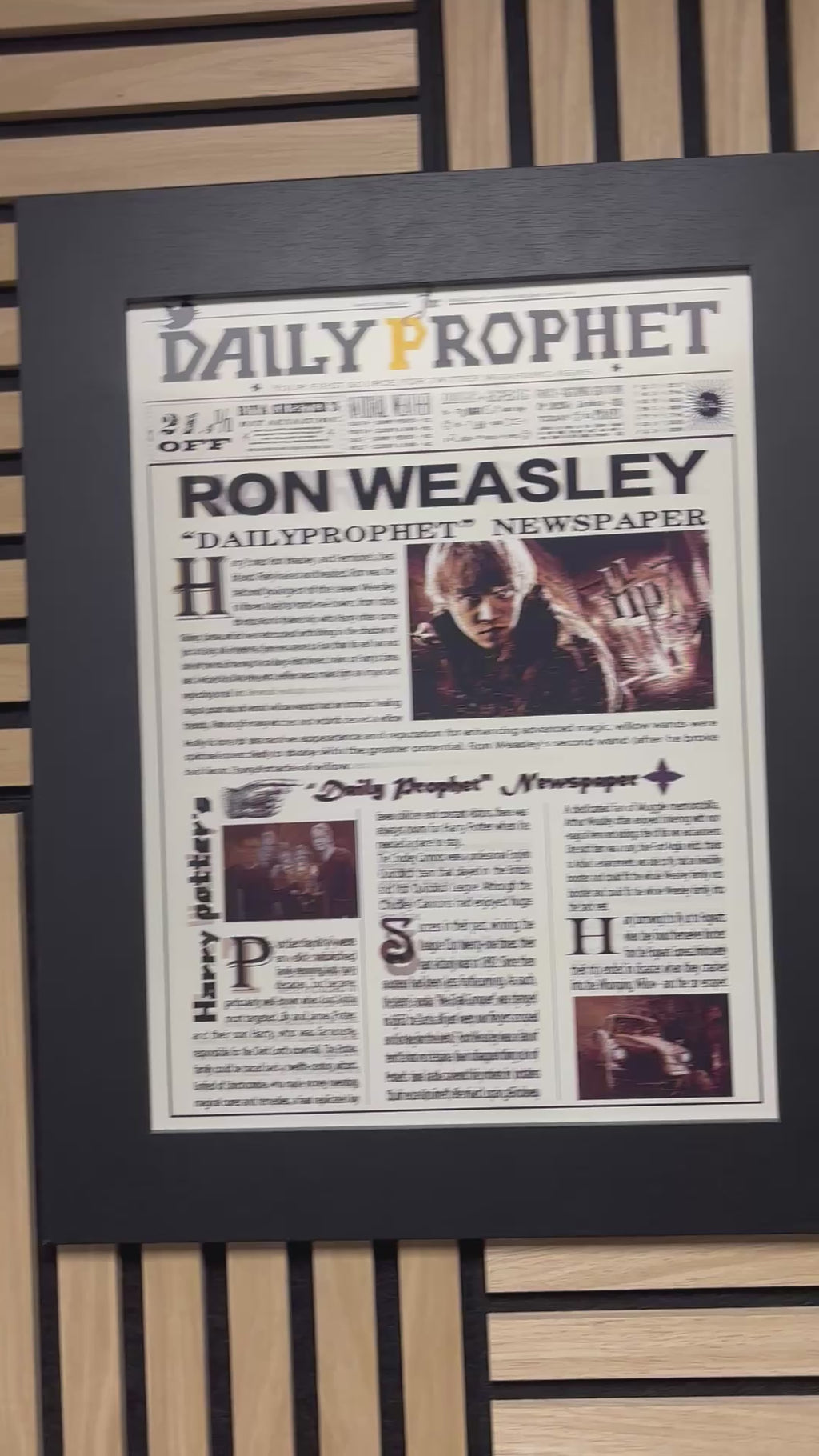 Harry Potter Newspaper 3D Lenticular Poster Framed 30x40cm