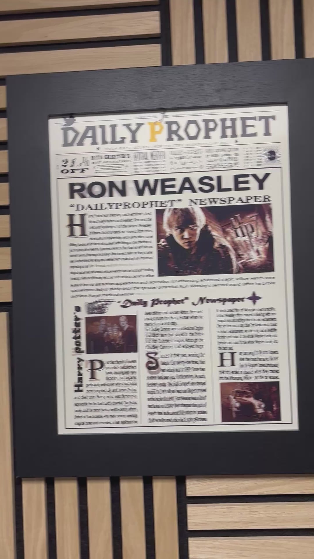 Harry Potter Newspaper 3D Lenticular Poster Framed 30x40cm