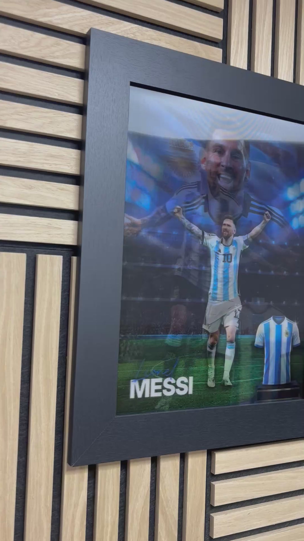Lionel Messi 3D Lenticular Poster Framed 30x40cm