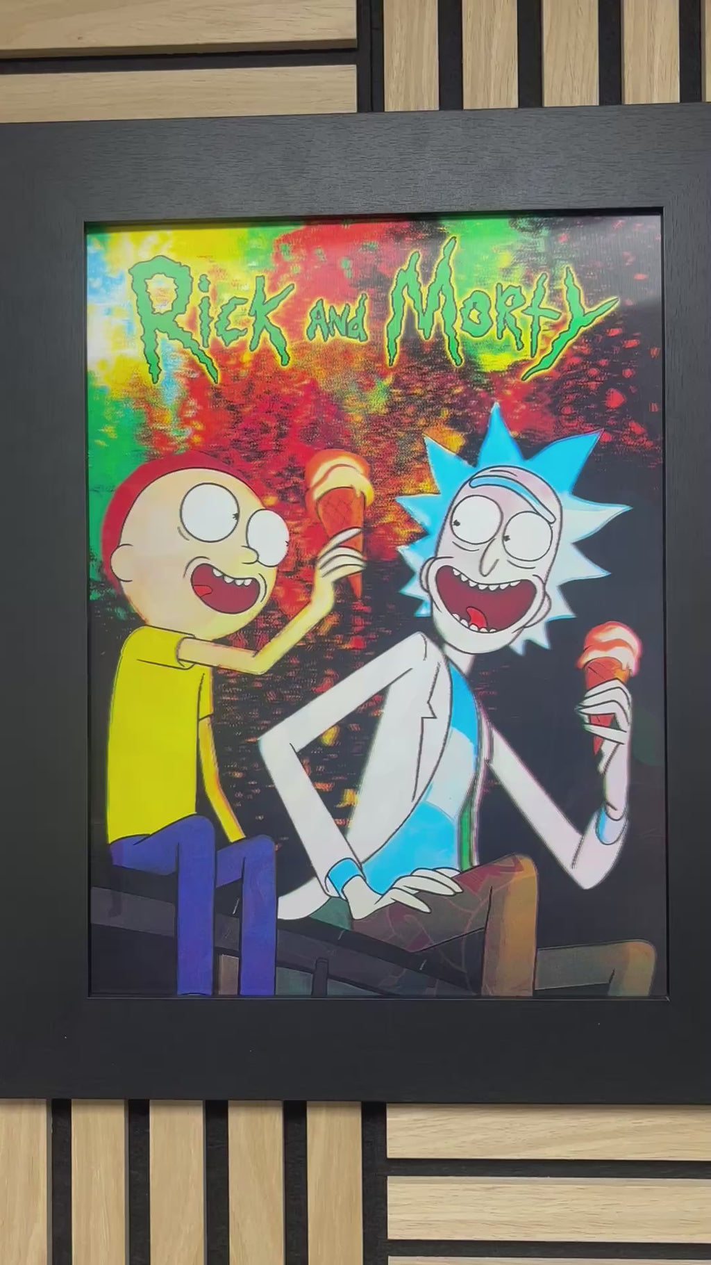 Rick and Morty 3D Lenticular Poster Framed 30x40cm
