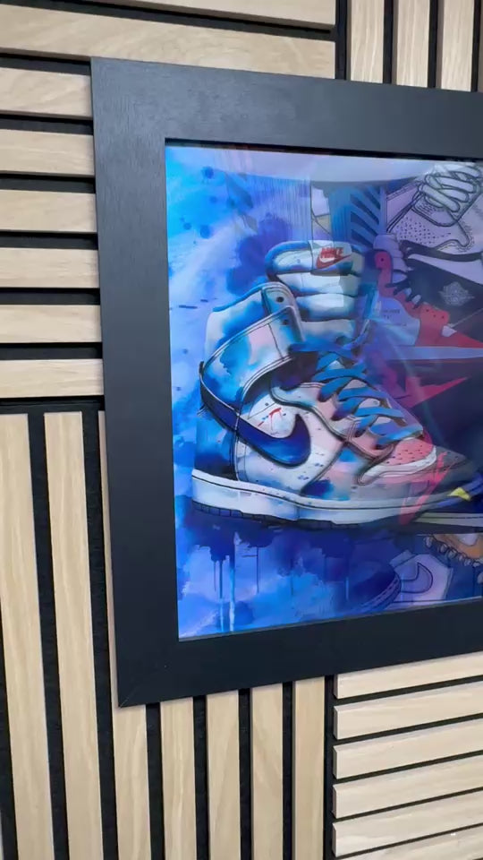 Nike Trainer 3D Lenticular Poster Framed 30x40cm