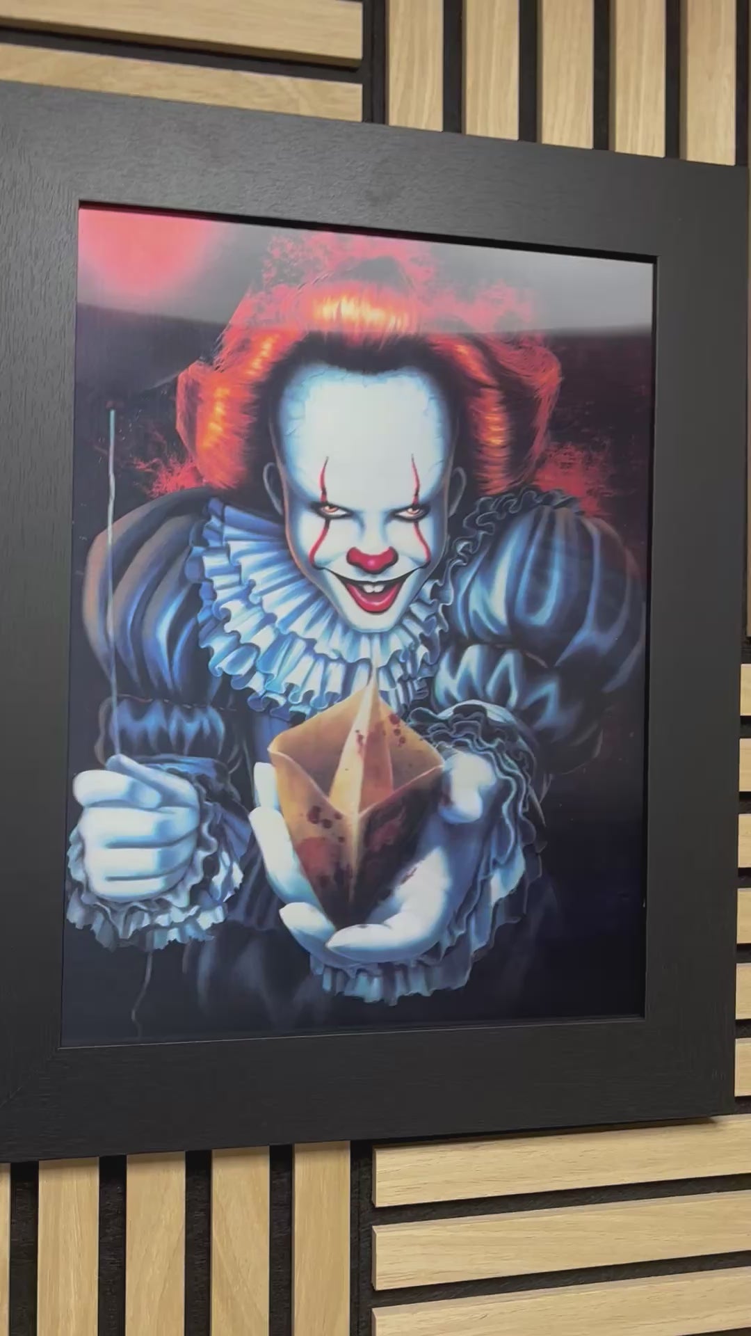 IT Clown 3D Lenticular Poster Framed 30x40cm