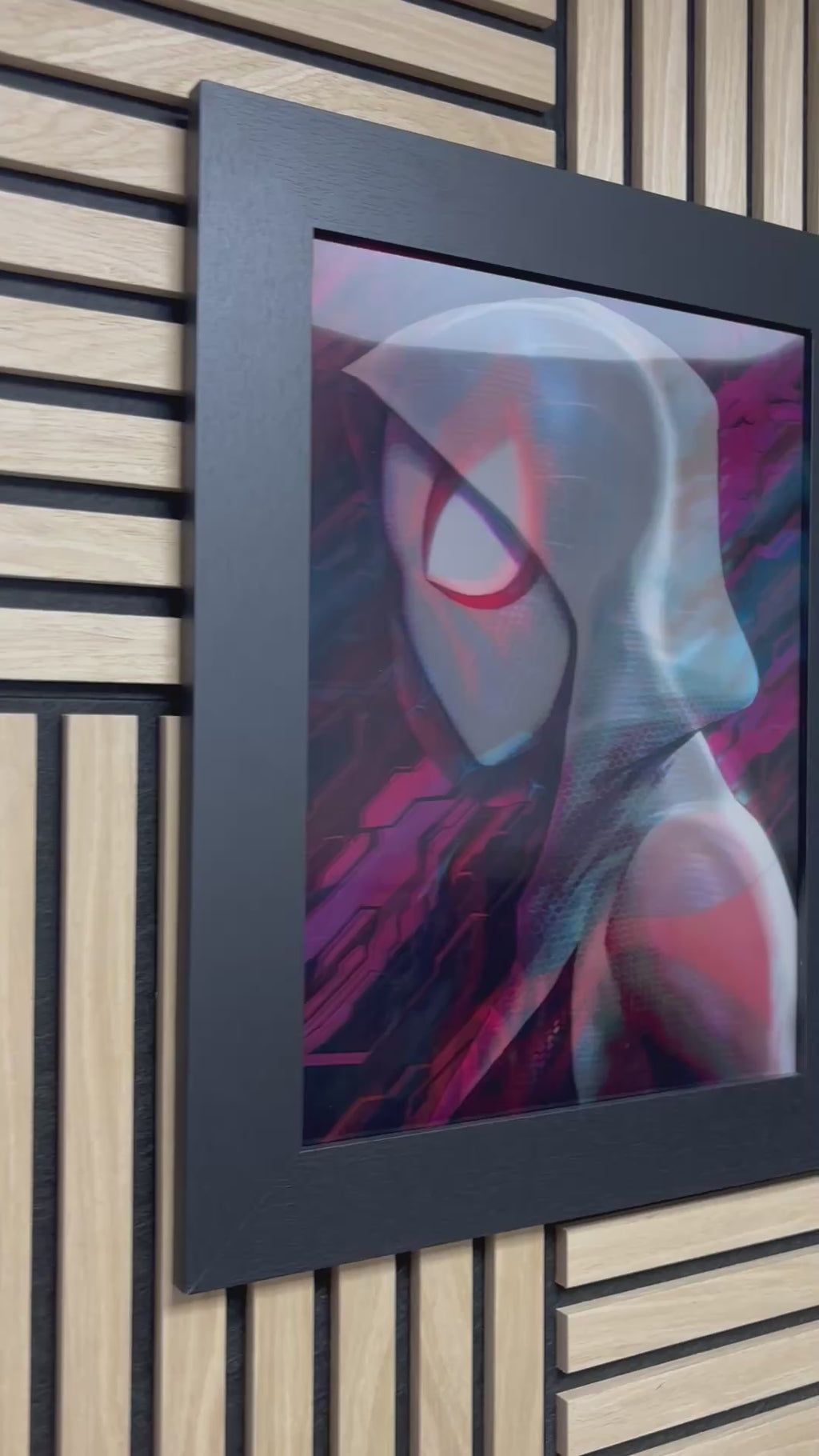 Spiderman/Spiderwoman 3D Lenticular Poster Framed 30x40cm