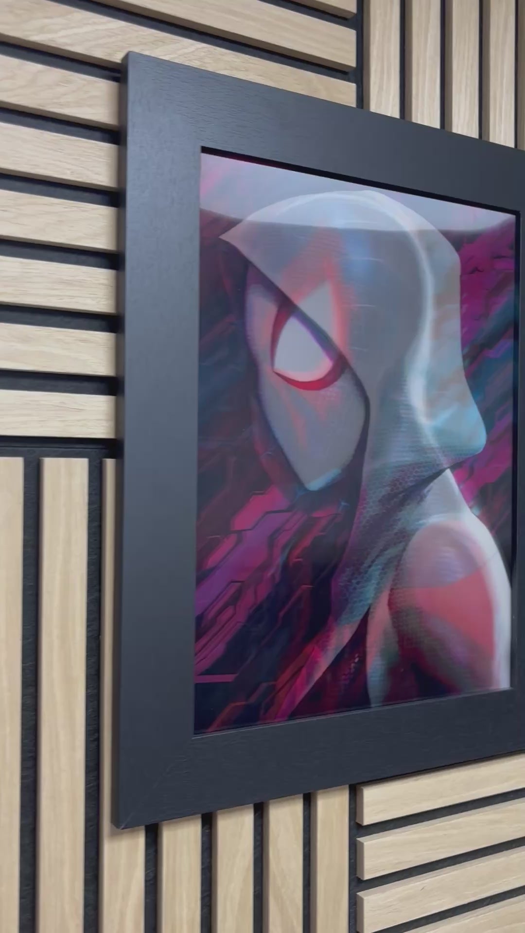 Spiderman/Spiderwoman 3D Lenticular Poster Framed 30x40cm
