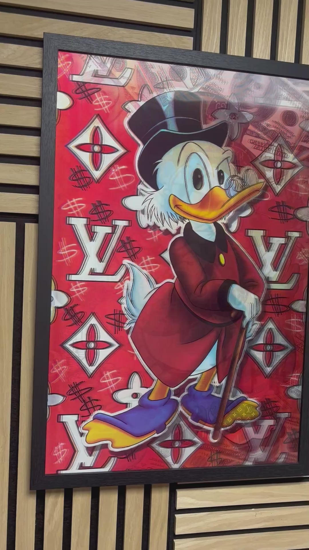 LV Donald Duck 3D Lenticular Poster Framed 40x60cm