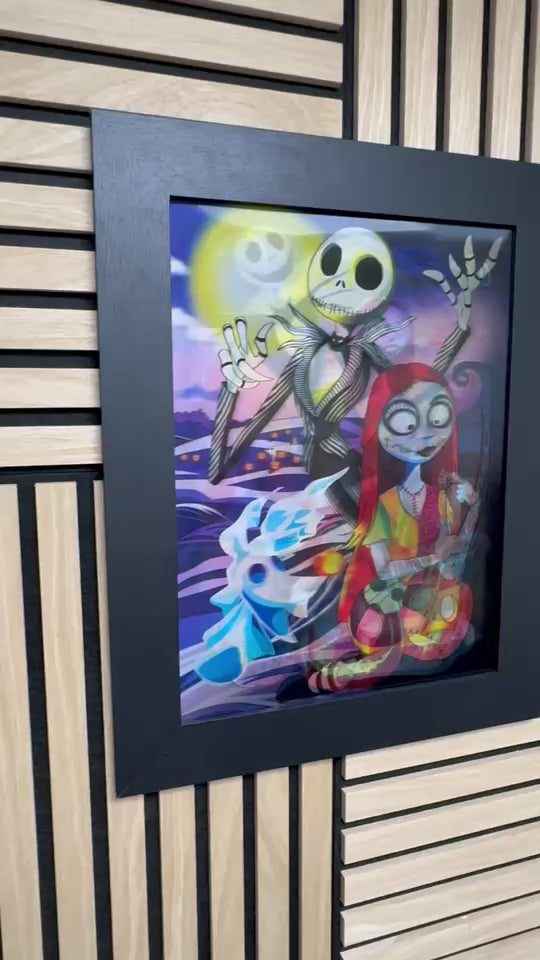 Nightmare Before Christmas 3D Lenticular Poster Framed 30x40cm