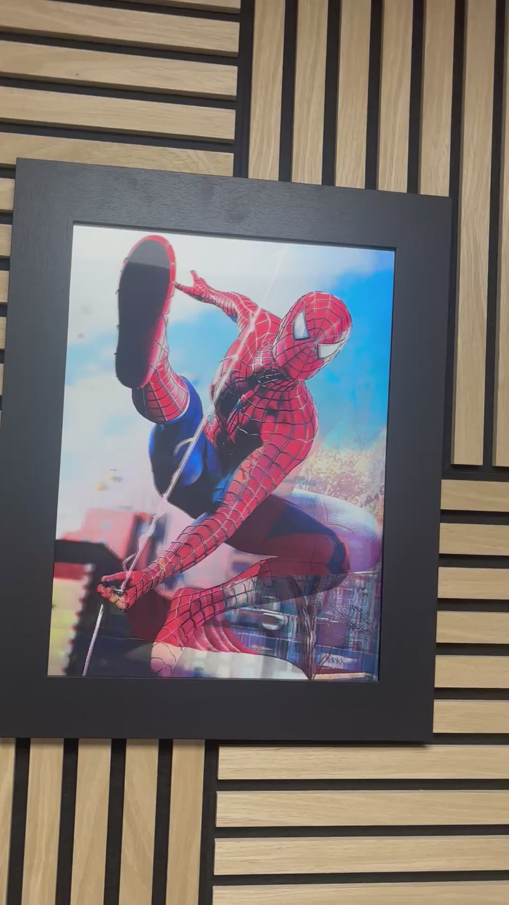 Spiderman 3D Lenticular Poster Framed 30x40cm