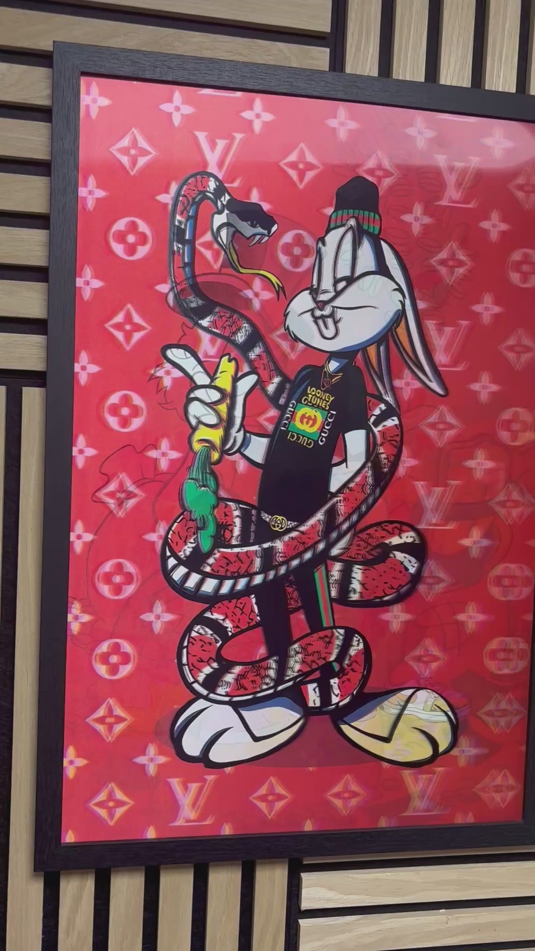 Designer Carton Character 3D Lenticular Poster Framed 40x60cm